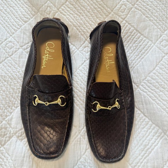 Cole Haan Shoes - Cole Haan Women's |  Brown Snake Driving Loafers | Leather Horsebit | Size 8